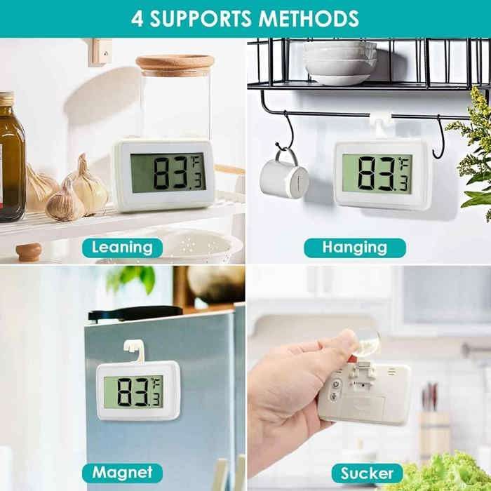Termómetro para frigorífico doméstico con gancho magnético, alarma para congelador de supermercado, de -20 a 110 °C.