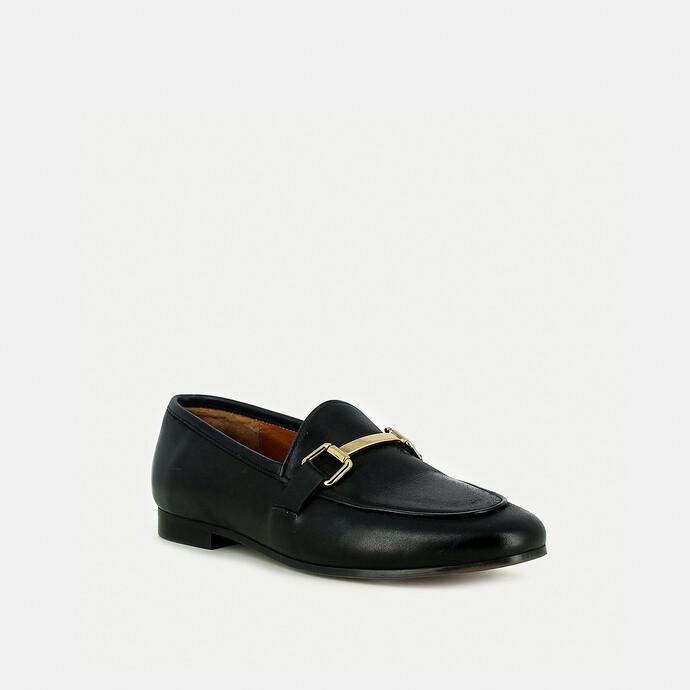 Mocassins à mors  en cuir noir