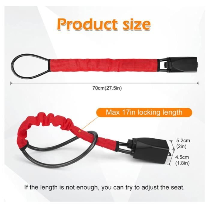 Car Anti-Theft Steering Wheel Lock, Anti-Auto Security, Universal Protection for SUVs, Robust Fit, 2 Keys (Red)