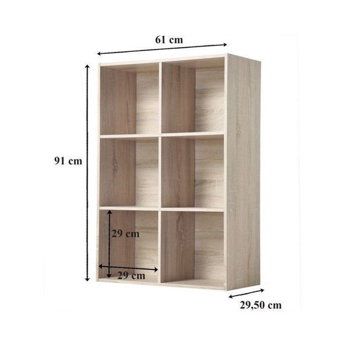 COMPO Meuble de rangement contemporain décor chêne - L 62 cm