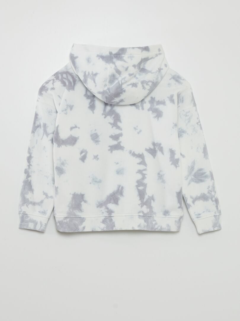 Sudadera con capucha teñida con la técnica tie-dye - GRIS