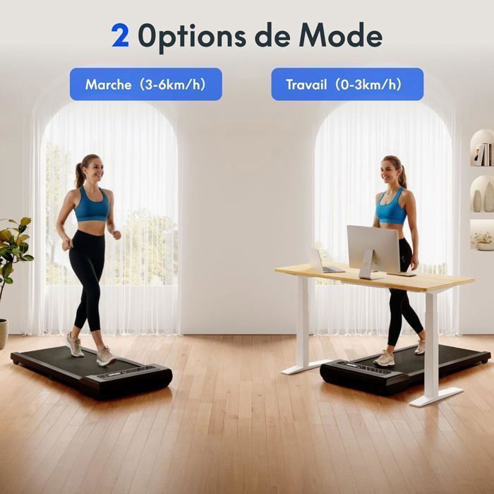 FlexiSpot loopband voor gebruikers tot 120 kg, snelheid 1-6 km/u, met led-display, loopband met katrollen en afstandsbediening, zwart