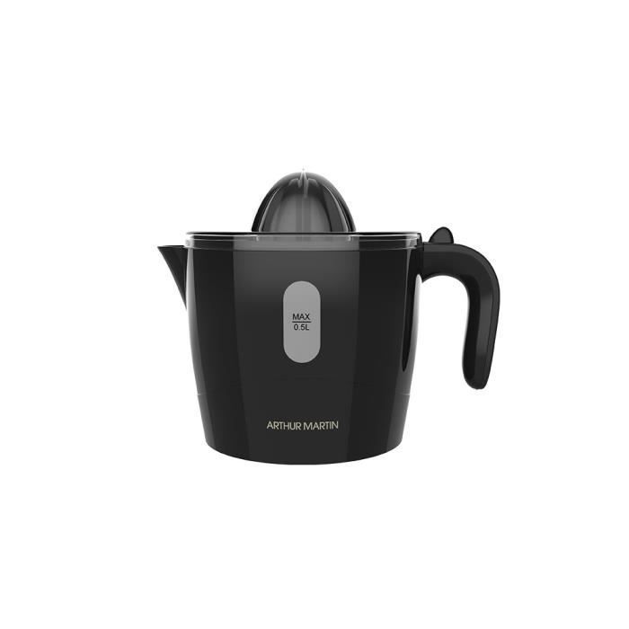 Presse-agrume électrique - Arthur Martin - 30 W - 0,5 L - Noir - 2 cônes inclus