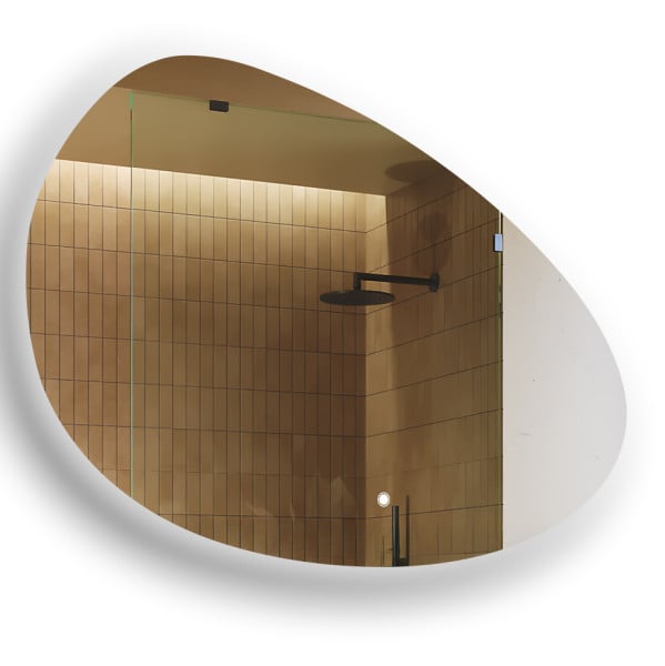 Lustro łazienkowe LED 114x84cm - nieregularne - LED Dual, włącznik