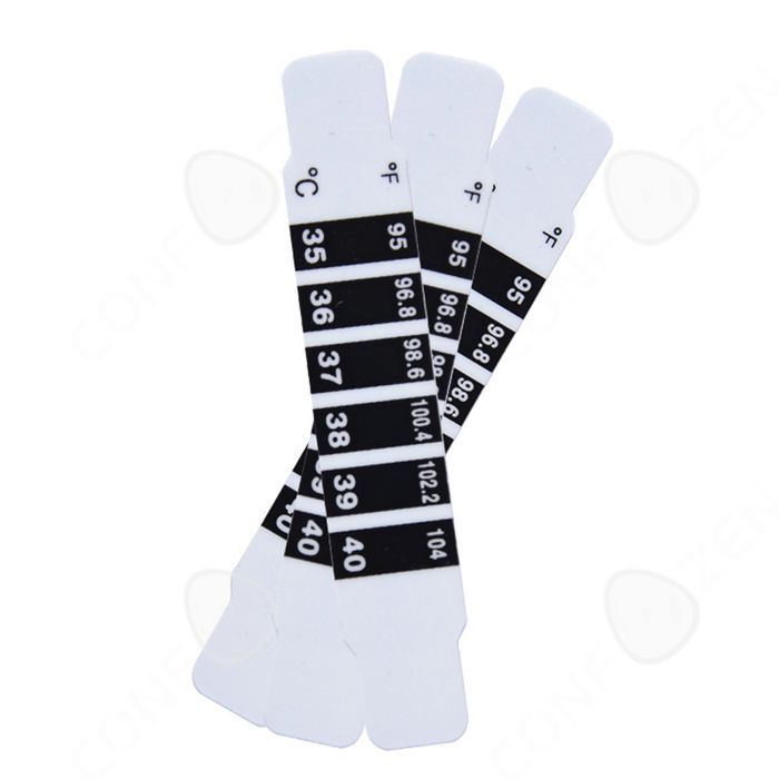 C Autocollants thermomètre frontal 9X1.2CM 20 pièces Autocollants de mesure de température pour adultes et enfants Usage répété