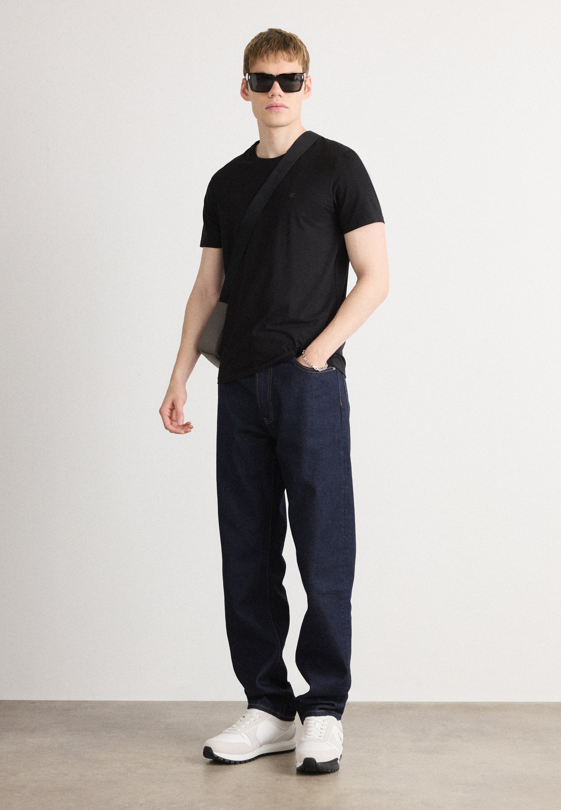 Calvin Klein SLIM TEE 2 PACK - Jednoduché tričko - black
