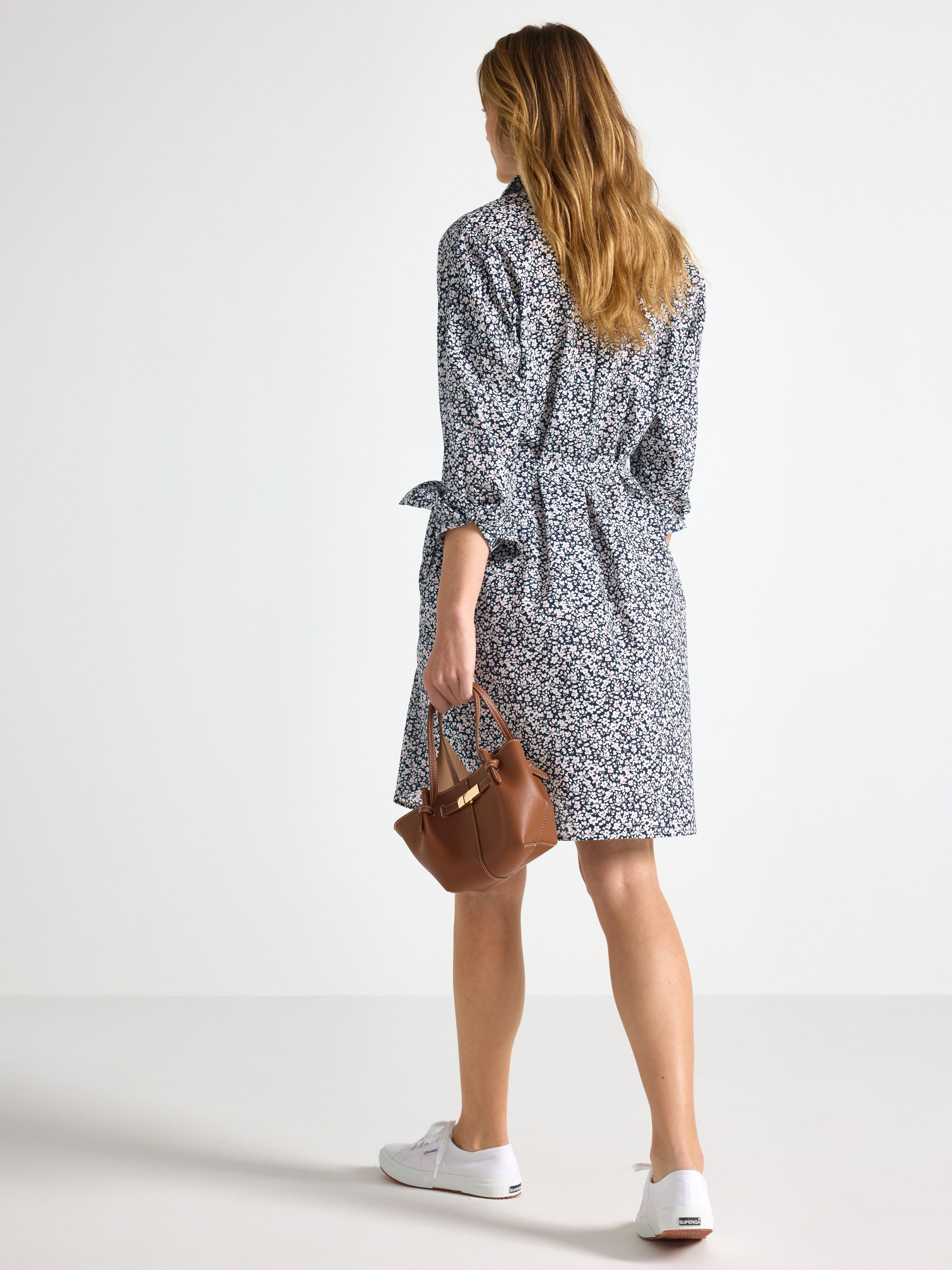 Vestido camisero corto azul marino