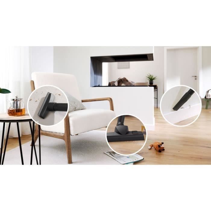 Aspiradora cilíndrica con bolsa BOSCH Serie 4 BGB41BA1 - Radio de acción de 11 m - Capacidad de la bolsa de 4 L - 75 dB - 700 W - Negra