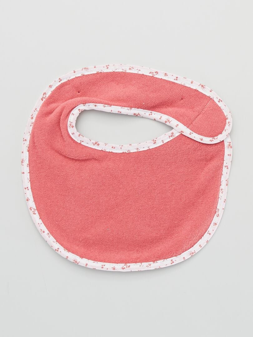 Set van 7 badstof slabbetjes met afscheurranden - ROZE
