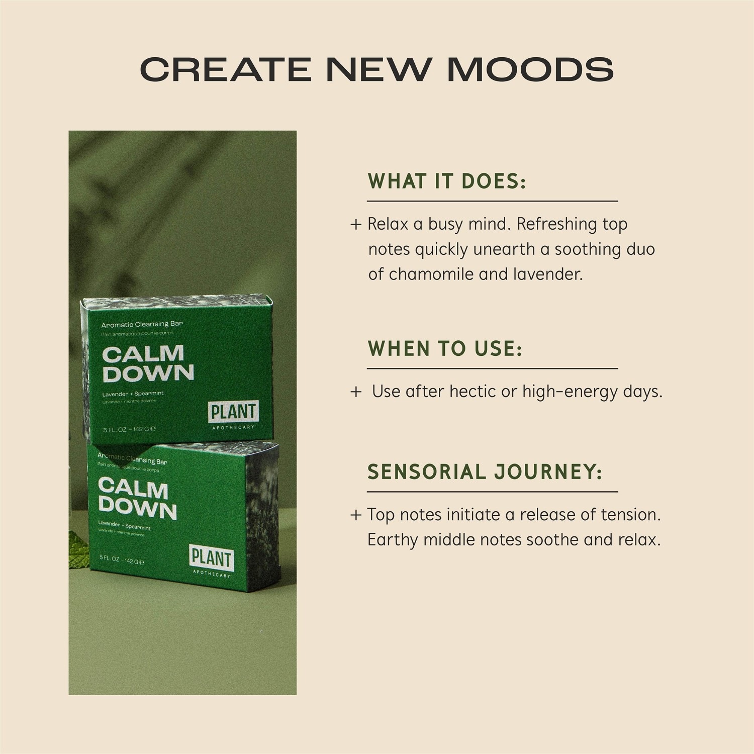 Plant Apothecary Calm Down Aromatic Bar Soap
