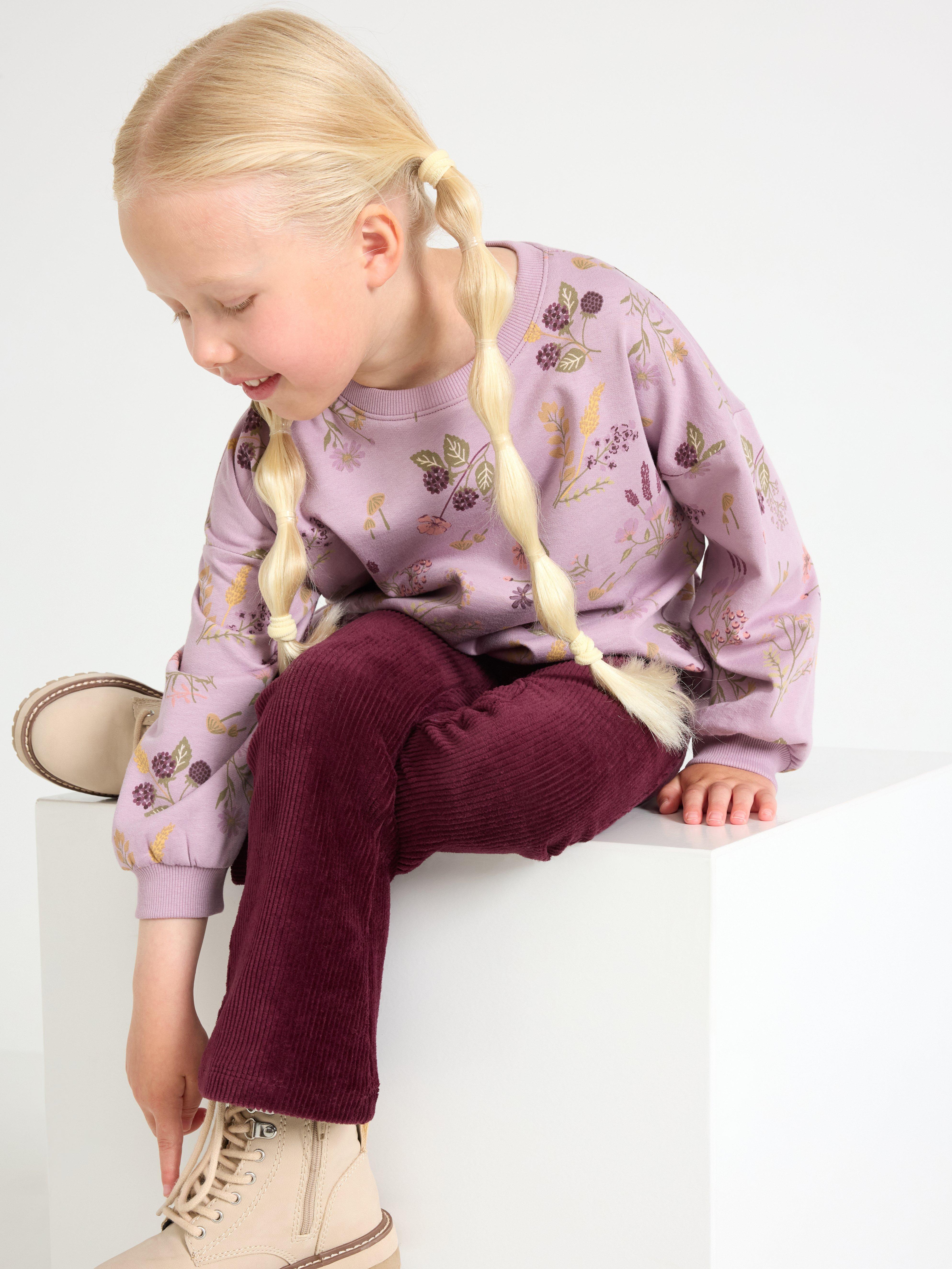 Sweatshirt med borstad insida Light Dusty Lilac