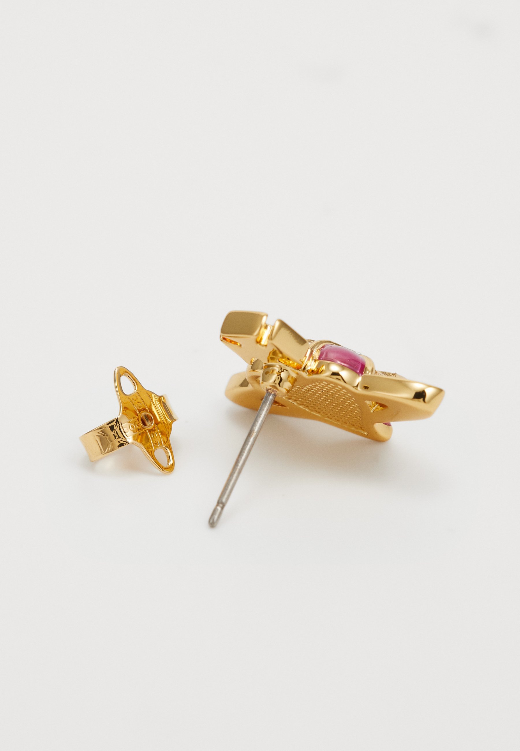 Vivienne Westwood HART OORBELLEN - Oorbellen - goudkleurig/roze