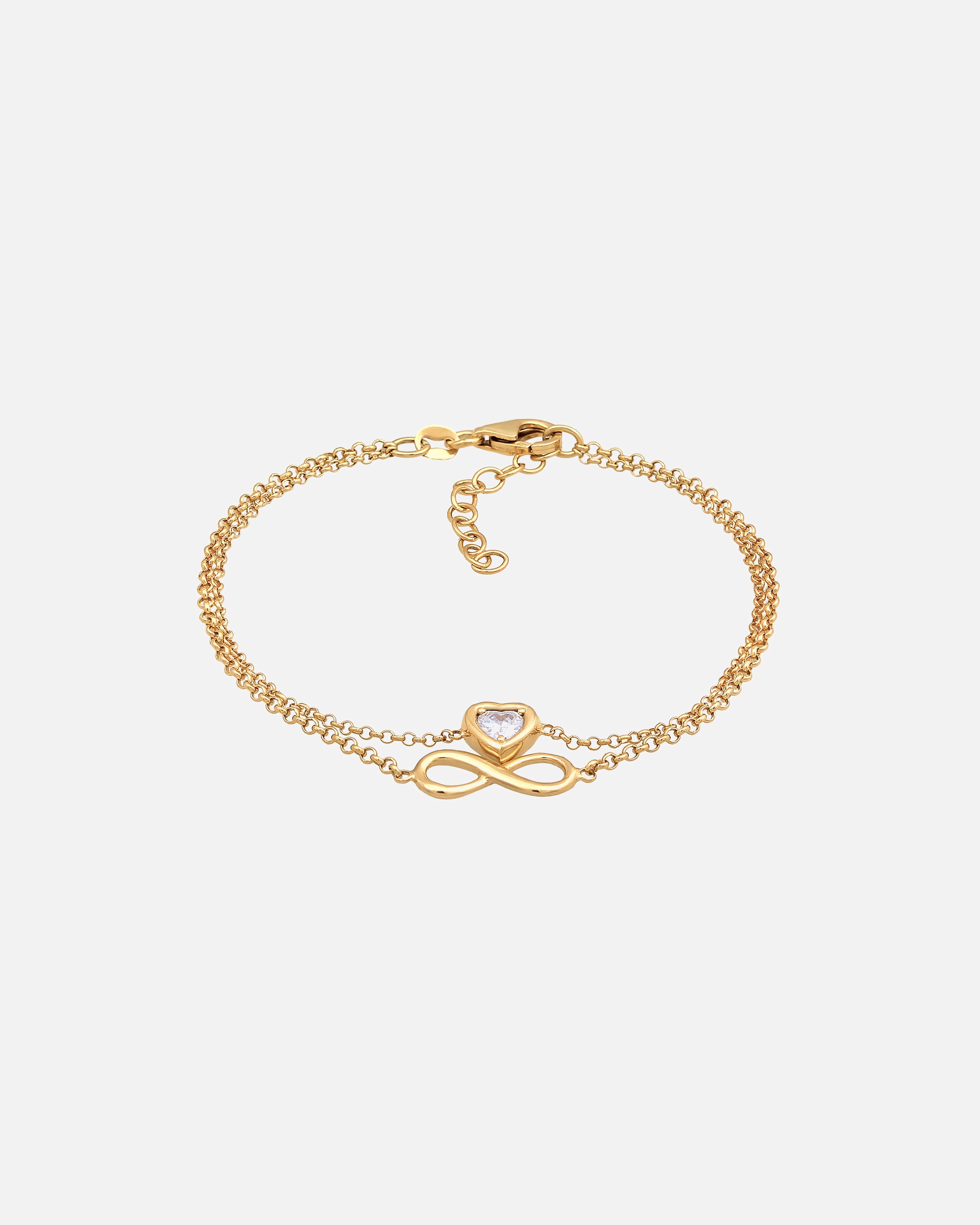 Elli Femmes Couches l'infini Coeur avec Cristal de Zirconium en Argent Sterling 925