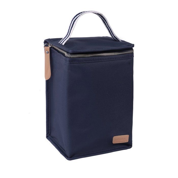 BEABA, Pochette repas isotherme Bleu marine / stripes