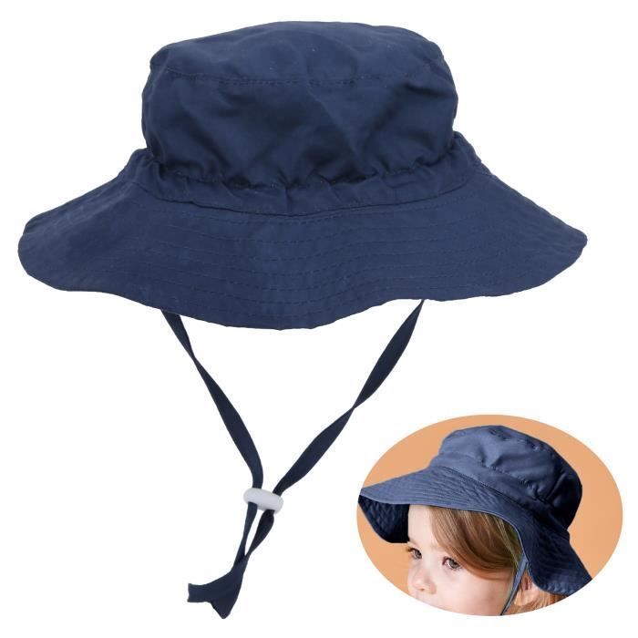 SALALIS Cappello a secchiello unisex per bambini, neonati o bambine - Blu scuro - Casual