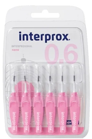 INTERPROX Interprox Nano 6 cepillos interdentales rosa
