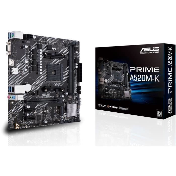 Motherboard - ASUS - PRIME A520M-K - AMD A520 - AM4 micro ATX socket