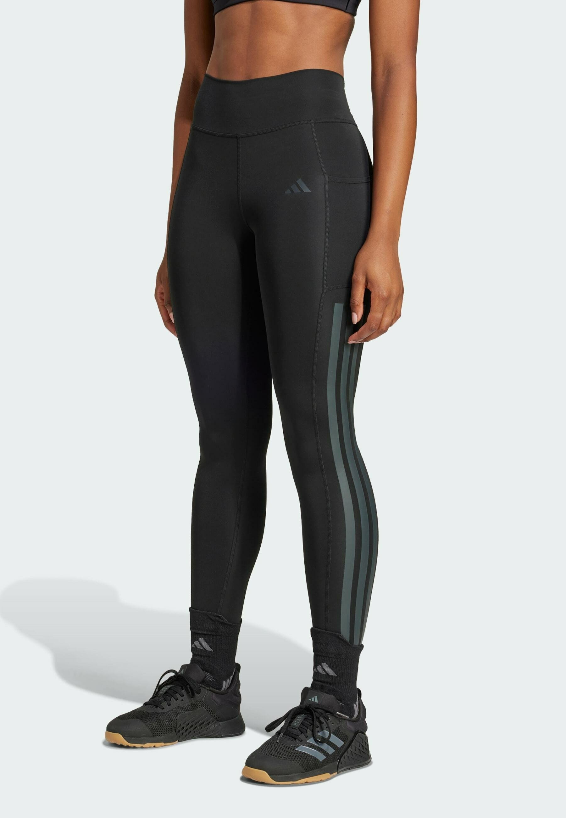 Legging adidas Performance OPTIME 3-Stripes - Noir