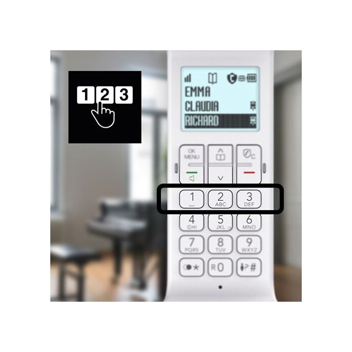 Teléfono inalámbrico DECT - ALCATEL - Epure Iconic - Diseño vintage - Pantalla grande - Manos libres