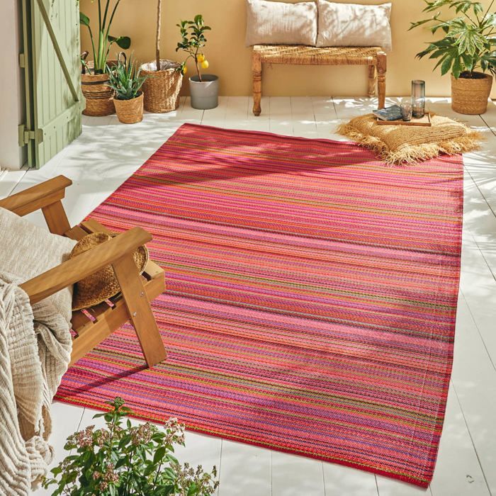 Tapis d'extérieur - NAZAR RUGS - CAPRI - Violet - Réversible - 150x220 cm