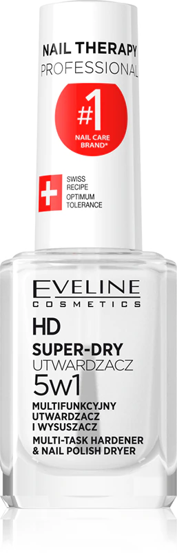Rýchloschnúci lak na nechty Eveline Cosmetics SUPER-DRY so spevňujúcim účinkom