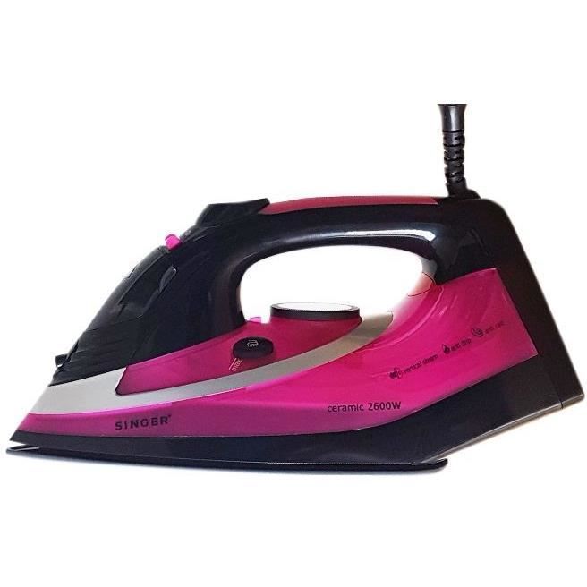 Ferro de passar roupa - SINGER STI-1740 - Anticalcário - Jato de vapor horizontal e vertical - 2600 W - Base em aço inoxidável