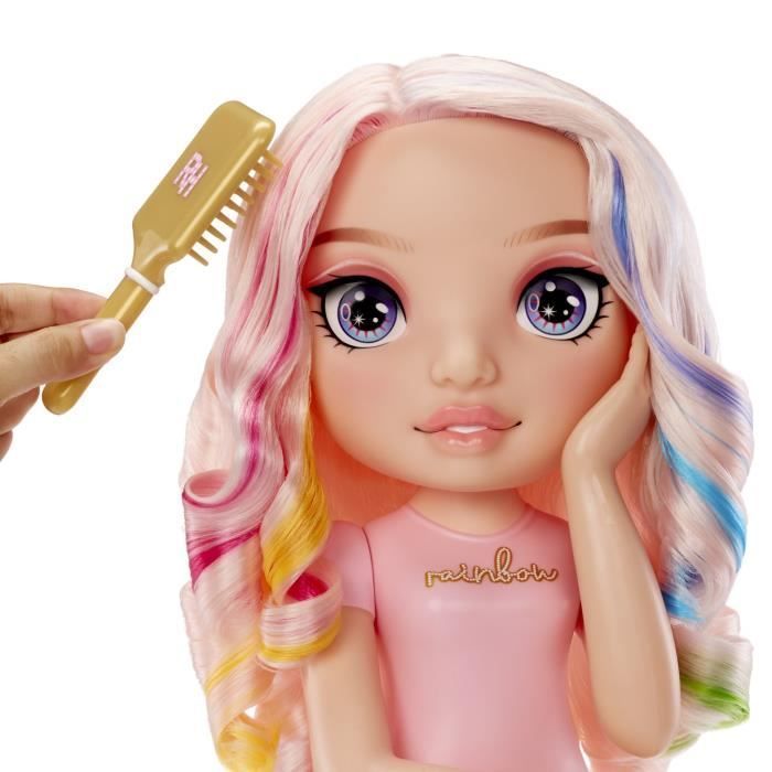 Cabeça de Pentear Bella da Rainbow High - 33cm - Unhas e cabelo coloridos - Para crianças a partir de 4 anos