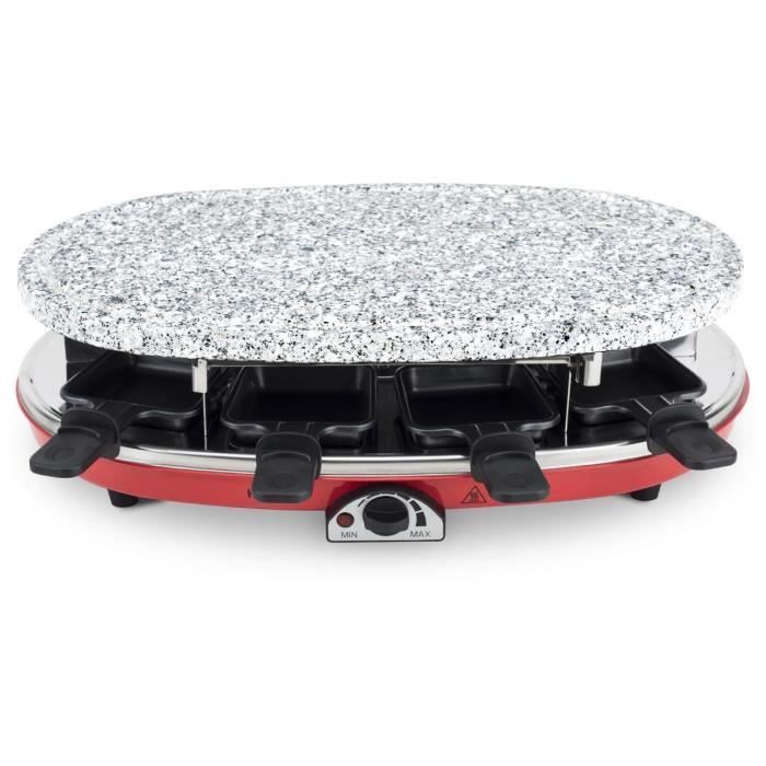 HKOENIG 4-in-1 Raclette Grill - RP418 - Geschikt voor maximaal 8 personen - 3 verwisselbare platen - Instelbare temperatuur - 1500W