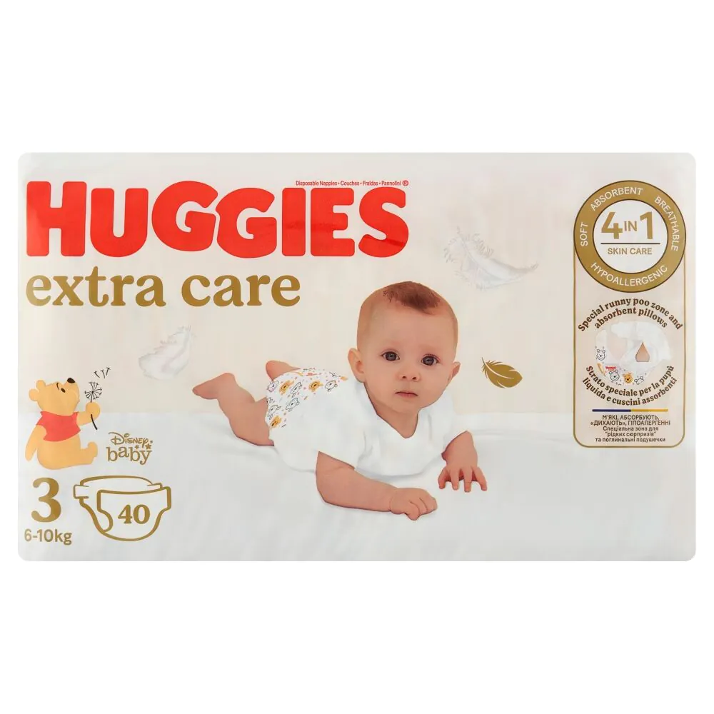 Huggies Extra Care Jumbo Pack 3 - pieluchy dla dzieci 40 szt.