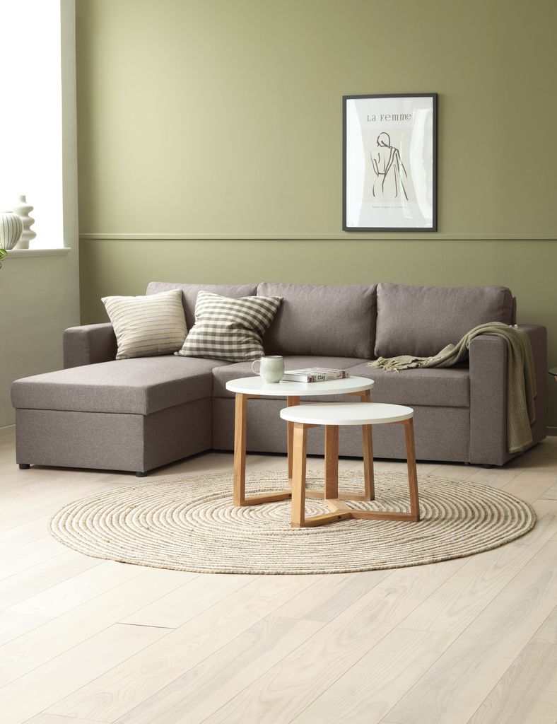 MARSLEV MARSLEV Sofa na razvlačenje s ležaljkom, svijetlo siva tkanina