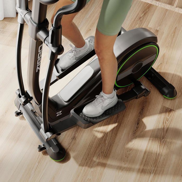 Ellittica Zipro Wave per uso domestico - 32 livelli di resistenza magnetica, sensori di frequenza cardiaca, 16 programmi