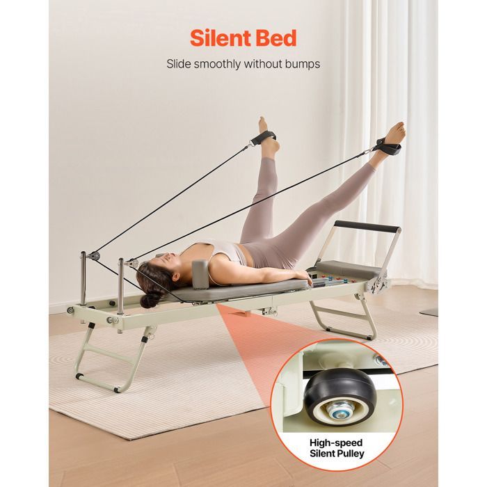 Attrezzatura fitness - DUOKU - Reformer pieghevole - Carico massimo 181,44 kg - Dotato di molle - Unisex