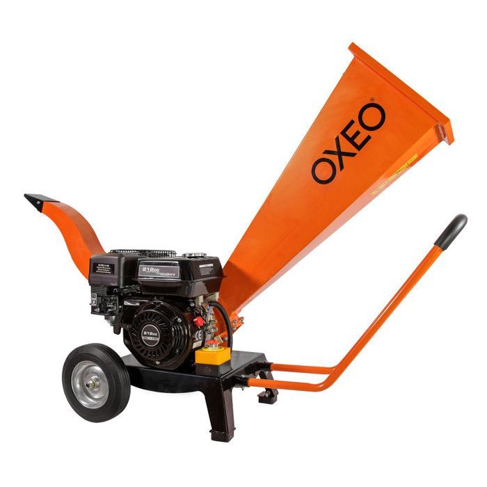 Trituradora de madera a gasolina de 7 CV - Ramas de hasta 6,5 cm de diámetro - Trituradora de madera a gasolina - Motor de 4 tiempos y 212 cc - Potente