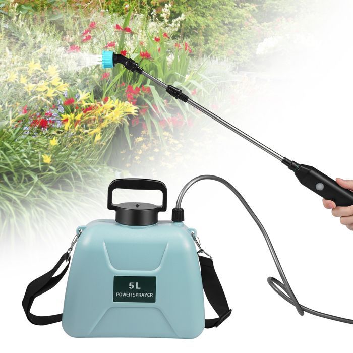 TTLIFE Pulvérisateur Électrique de Jardin avec 3 Buses Réglable 5L, USB Rechargeable pour Jardin, Désherbage et Lavage de Voiture