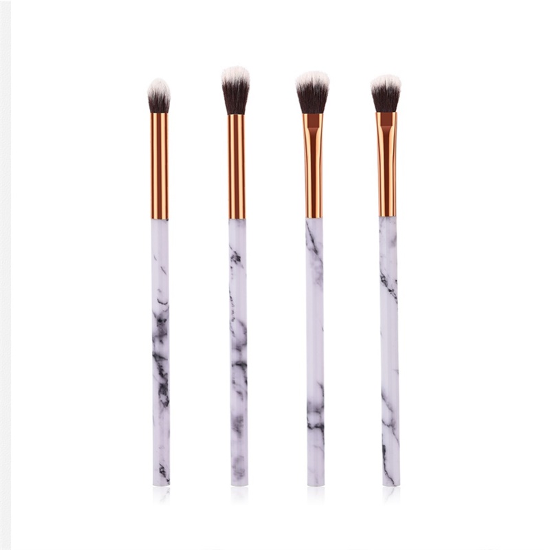 Ensemble de 4 à 10 pinceaux de maquillage à texture marbrée : pinceaux pour sourcils, paupières, eyeliner et lèvres (outils cosmétiques de beauté) #273602
