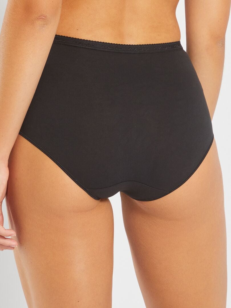 Conjunto de 2 calcinhas maxi de algodão 'Playtex' - pretas