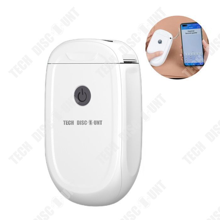 Label Printer - TECH DISCOUNT - Mini Portable Printer - Bluetooth - 1500mAh - Direct Thermal