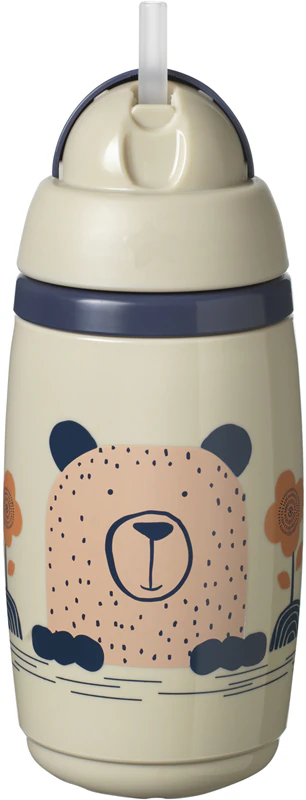 Tommee Tippee Superstar geïsoleerde beker met rietje, grijs