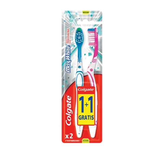 Colgate Max White szczoteczka do zębów Medium 2 sztuki