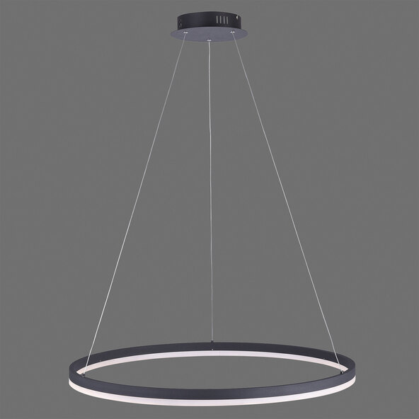Κρεμαστό φωτιστικό LED Titus, Ø 80 cm, ανθρακί