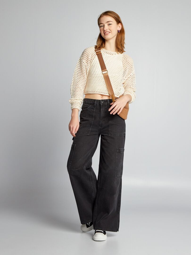 Jersey de punto calado - BEIGE
