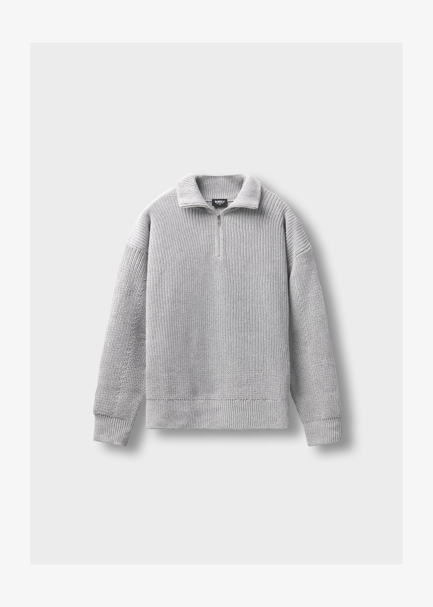Burocs CHUNKY HALF ZIP - Trui - grijs gemêleerd
