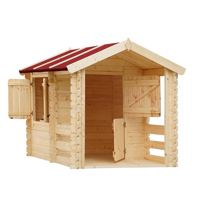 Casita de juegos de madera para niños - TIMBELA M501 - Casita de juegos de madera - Exterior - Beige