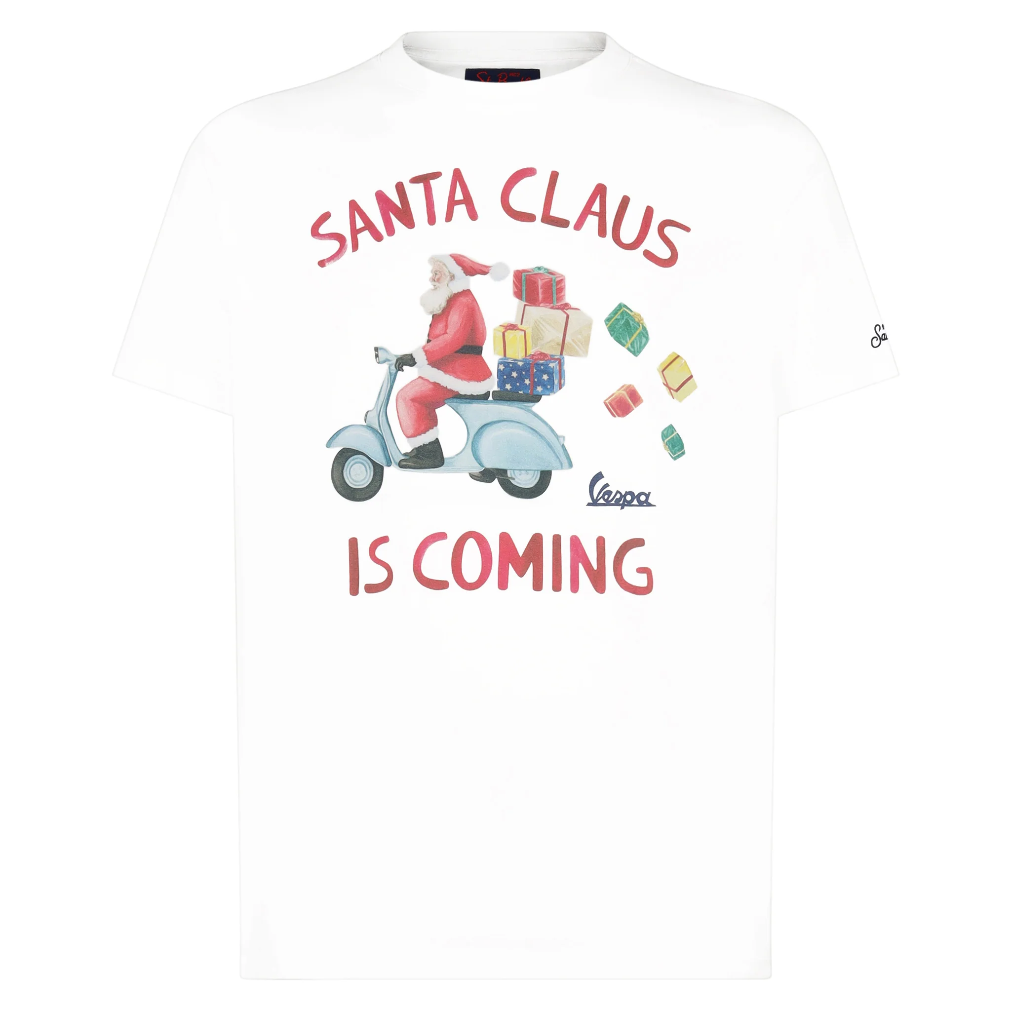 Heren T-shirt met opdruk 'De Kerstman komt eraan' - Vespa Special Edition®