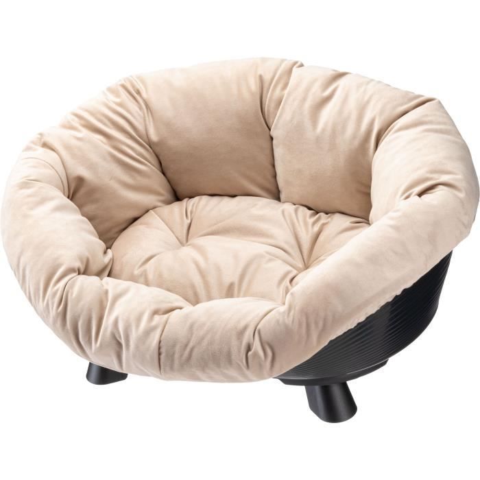 Cesta con cojín negra - Tamaño M - 64 x 48 x 25 cm - FERPLAST