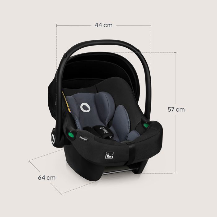 Silla de coche LIONELO Astrid i-Size 40-87 cm - Portabebés - Homologada por ADAC - Ligera - Grupo 0+ - Negro/Gris