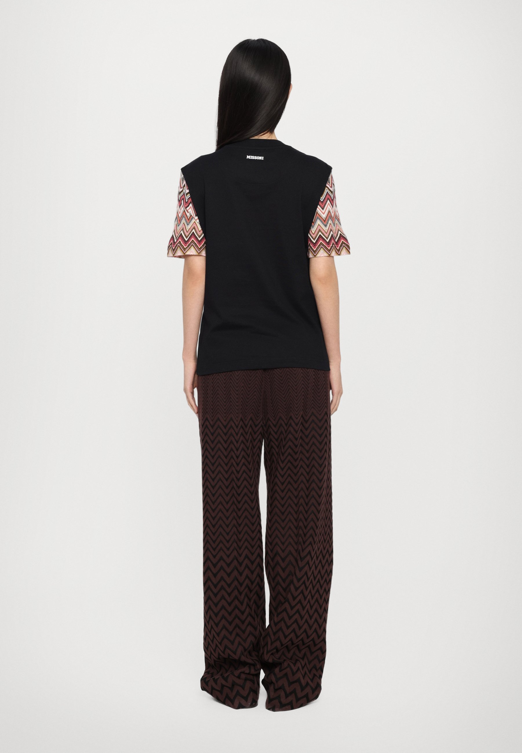 Missoni Kurzarm-T-Shirt mit Print – schwarz/rot/rosa