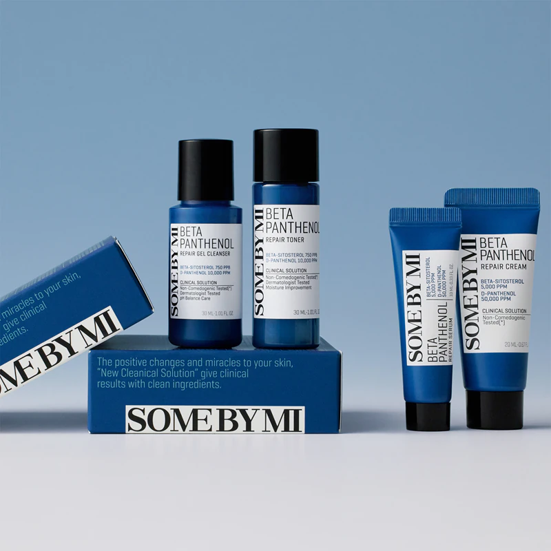 De Some By Mi Beta Panthenol Repair Starter Kit kalmeert en versterkt de gevoelige huid.
