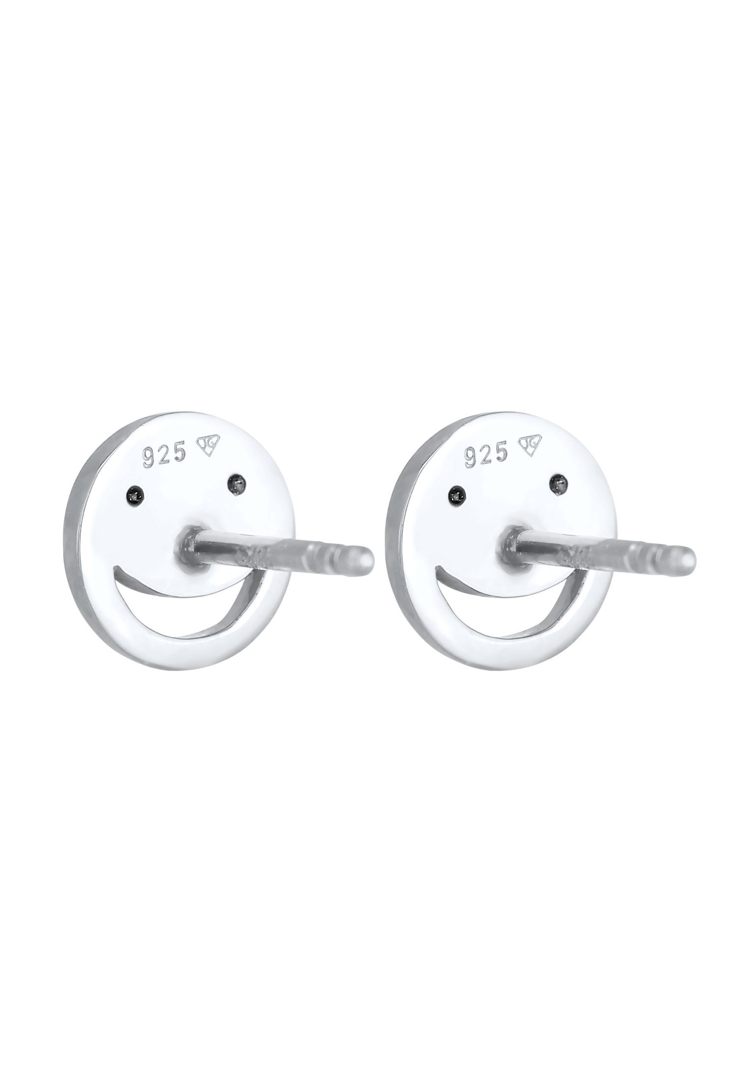Elli dames clou d'oreille Face avec Smiling face avec pierres en zircone cubique en argent sterling 925