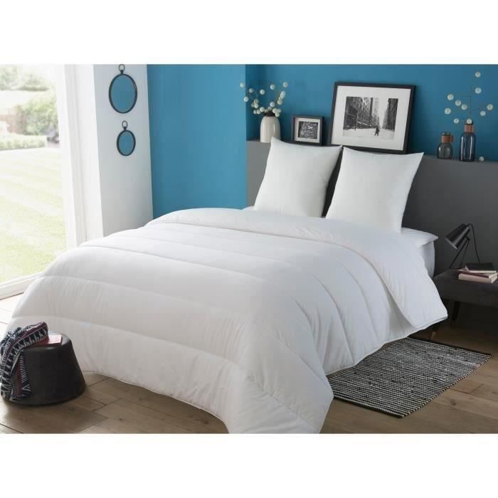 DODO Juego de 2 almohadas modernas - 60 x 60 cm - Relleno de fibra siliconada hueca 100% poliéster - Blanco